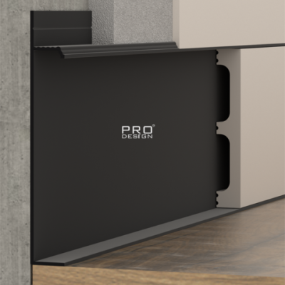 Скрытый плинтус Pro Design 235 UNIVERSAL 2700мм Черный анодированный