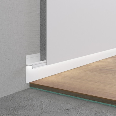 Теневой плинтус скрытого монтажа AlPro 13 -7209 2700 мм Белый грунт