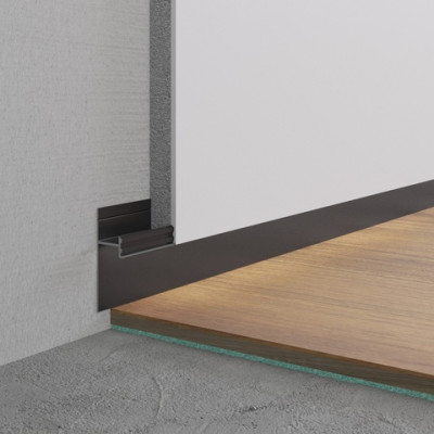 Теневой плинтус скрытого монтажа AlPro 13 -7209 2700 мм Черный RAL 9005