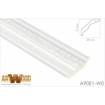 Плинтус потолочный Hi Wood A90 71х60х2400 мм