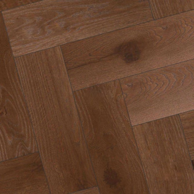 Паркетная доска Hajnowka Дуб CHOCOLATE рустик Классическая елка 12.5х148х575/500 мм