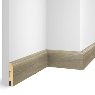 Плинтус Cosca Decor NanoFlex ЕP07 Дуб Сахара 80x16x2400 мм