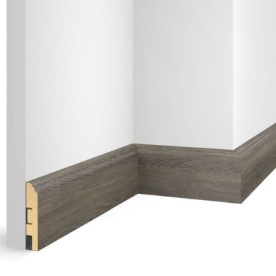 Плинтус Cosca Decor NanoFlex ЕP07 Дуб Серебристый 80x16x2400 мм