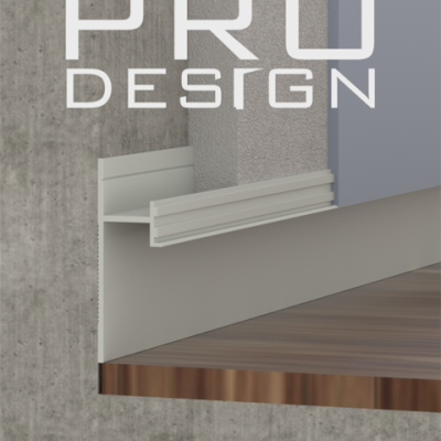 Теневой плинтус скрытого монтажа Pro Design 380 Анодированный( без рассеивателя)