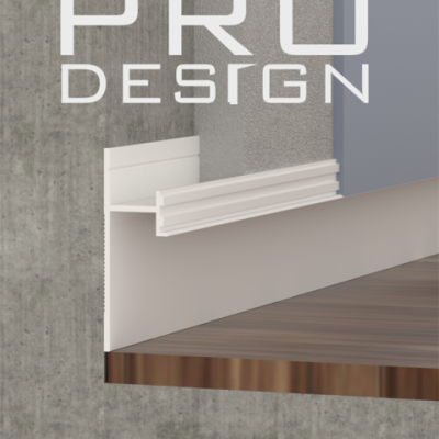 Теневой плинтус скрытого монтажа Pro Design 380 Белый