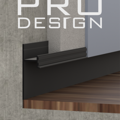 Теневой плинтус скрытого монтажа Pro Design 380 Черный Муар RAL 9005