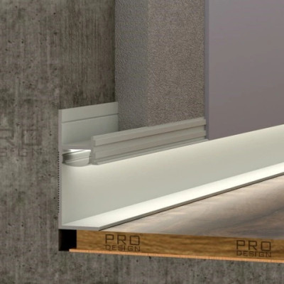 Теневой плинтус скрытого монтажа Pro Design Panel 7210 Белый грунт