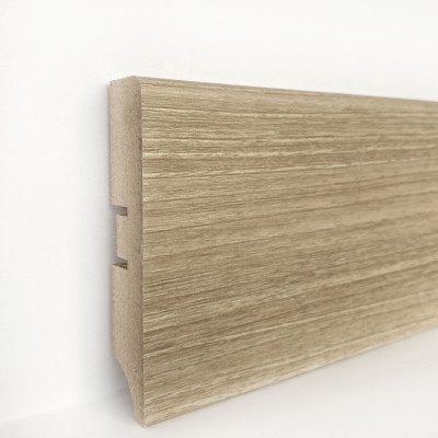 Плинтус SmartProfile МДФ Premium 80A - Дуб Мелинга капучино П04